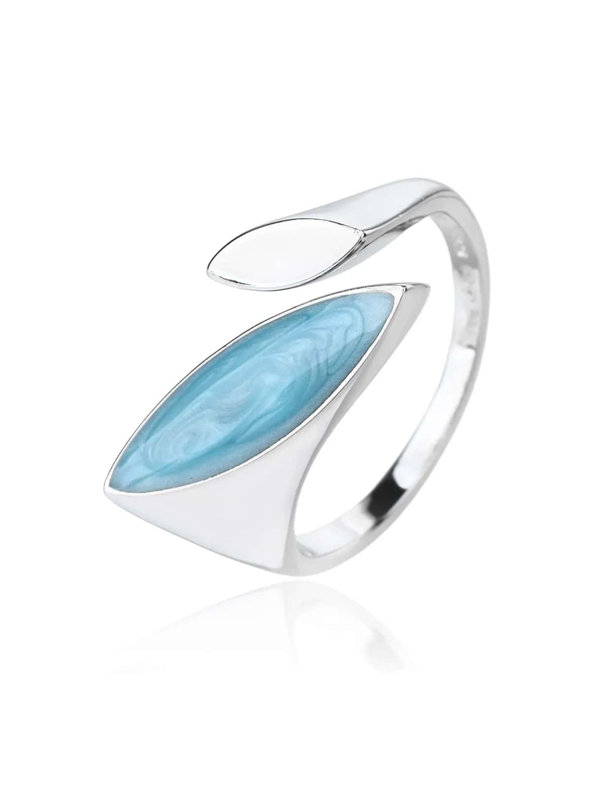 Anillo de plata con esmalte azul turquesa