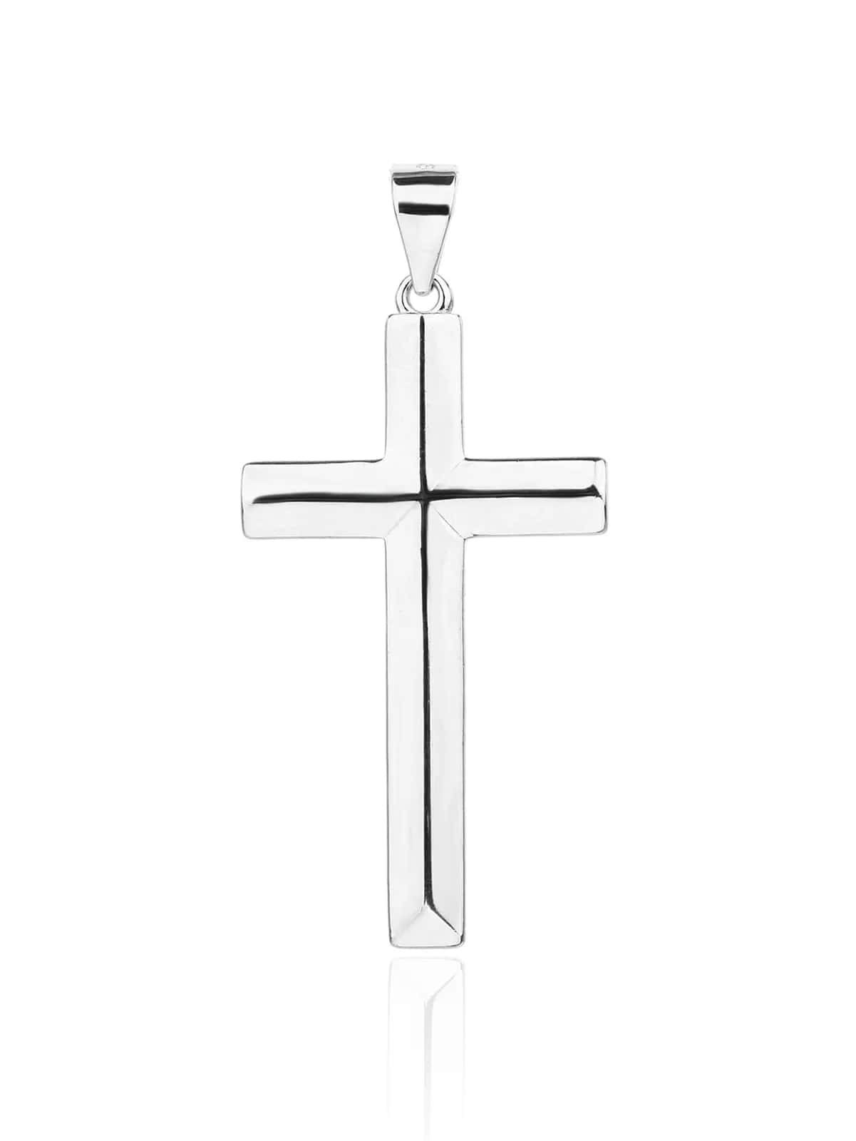 Rhodinierter Kreuz-Anhänger