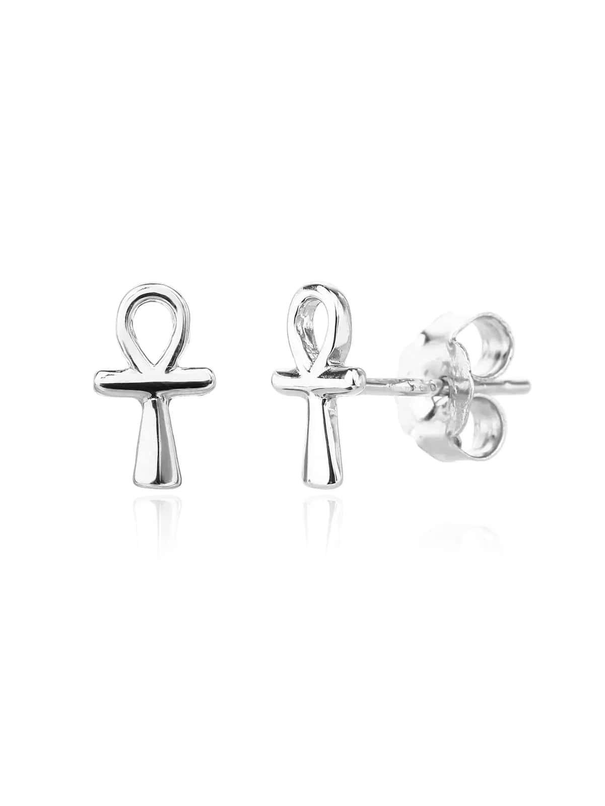 Silberne Ankh-Ohrringe - Schlüssel zum Leben, altägyptisches Kreuzsymbol