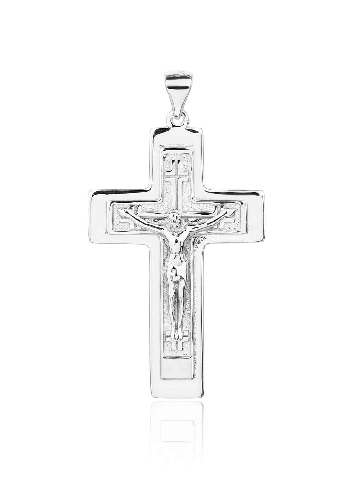 Rhodinierter Kreuz-Anhänger