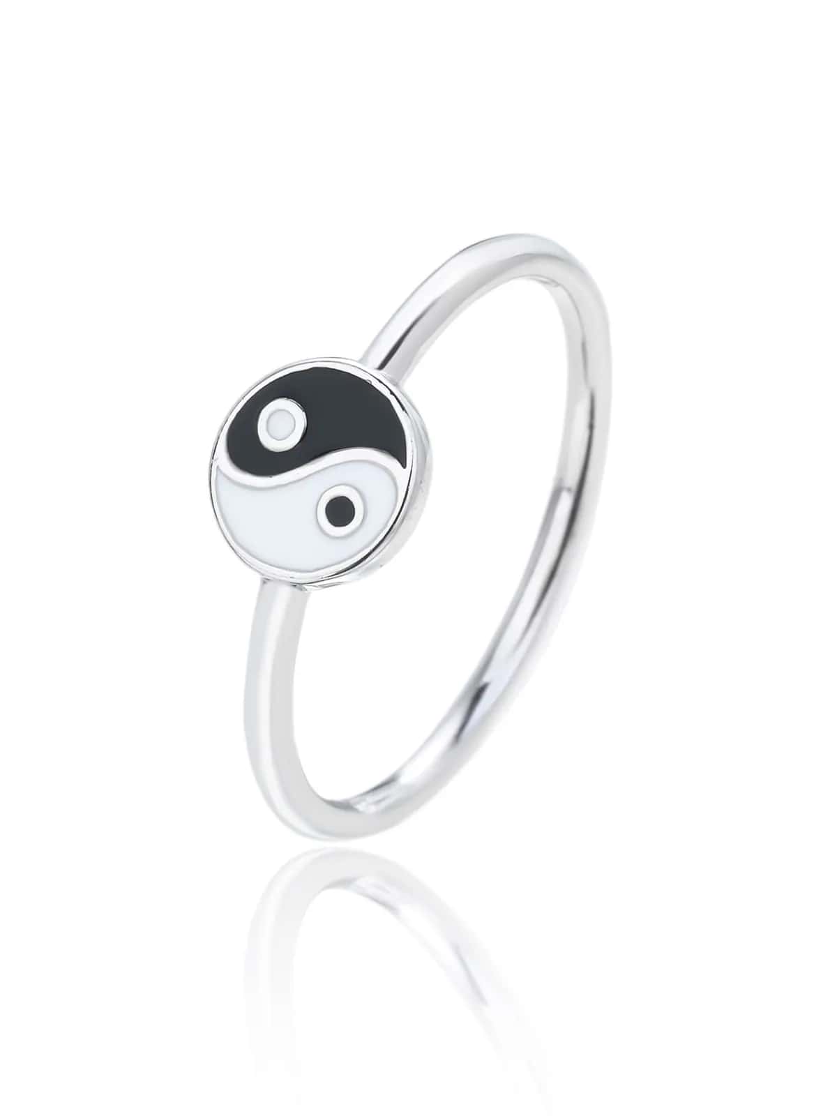Silberner Ring mit Yin-Yang-Symbol