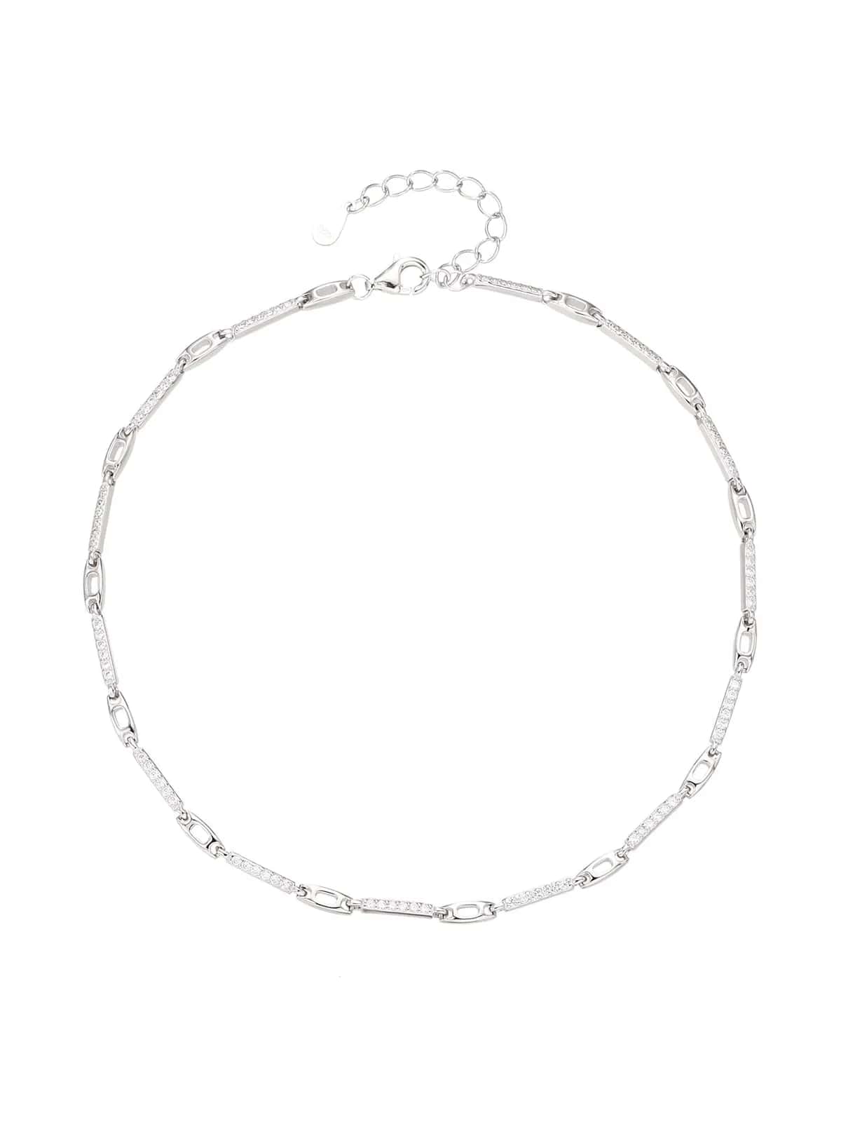 Tobillera de plata con circonitas