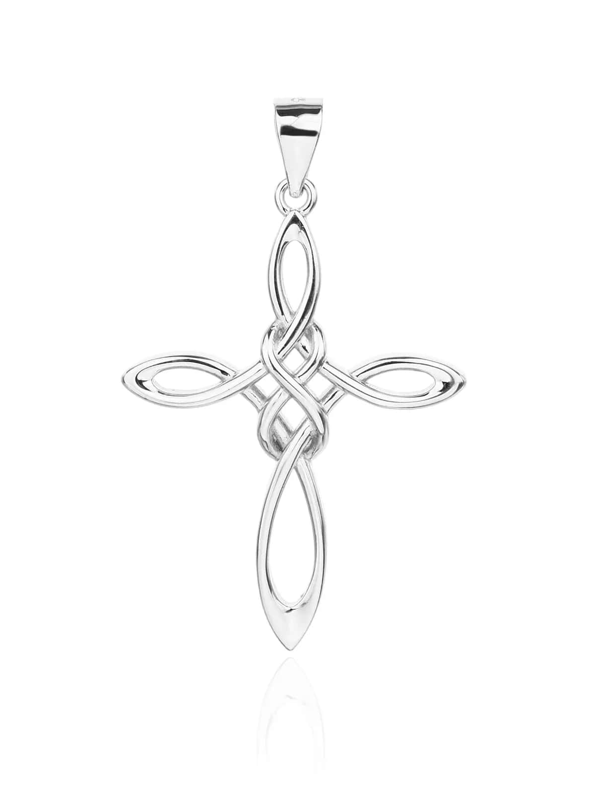Rhodinierter Anhänger mit keltischem Kreuz