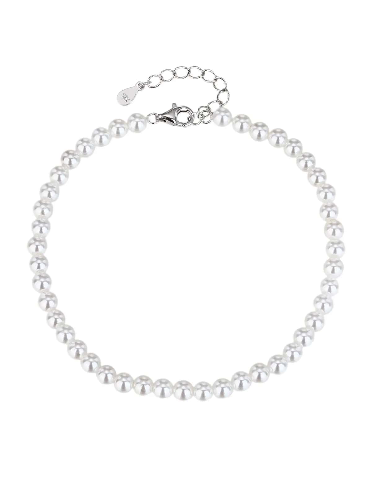 Armband aus AG 925-Silberperlen mit Rhodiumbeschichtung