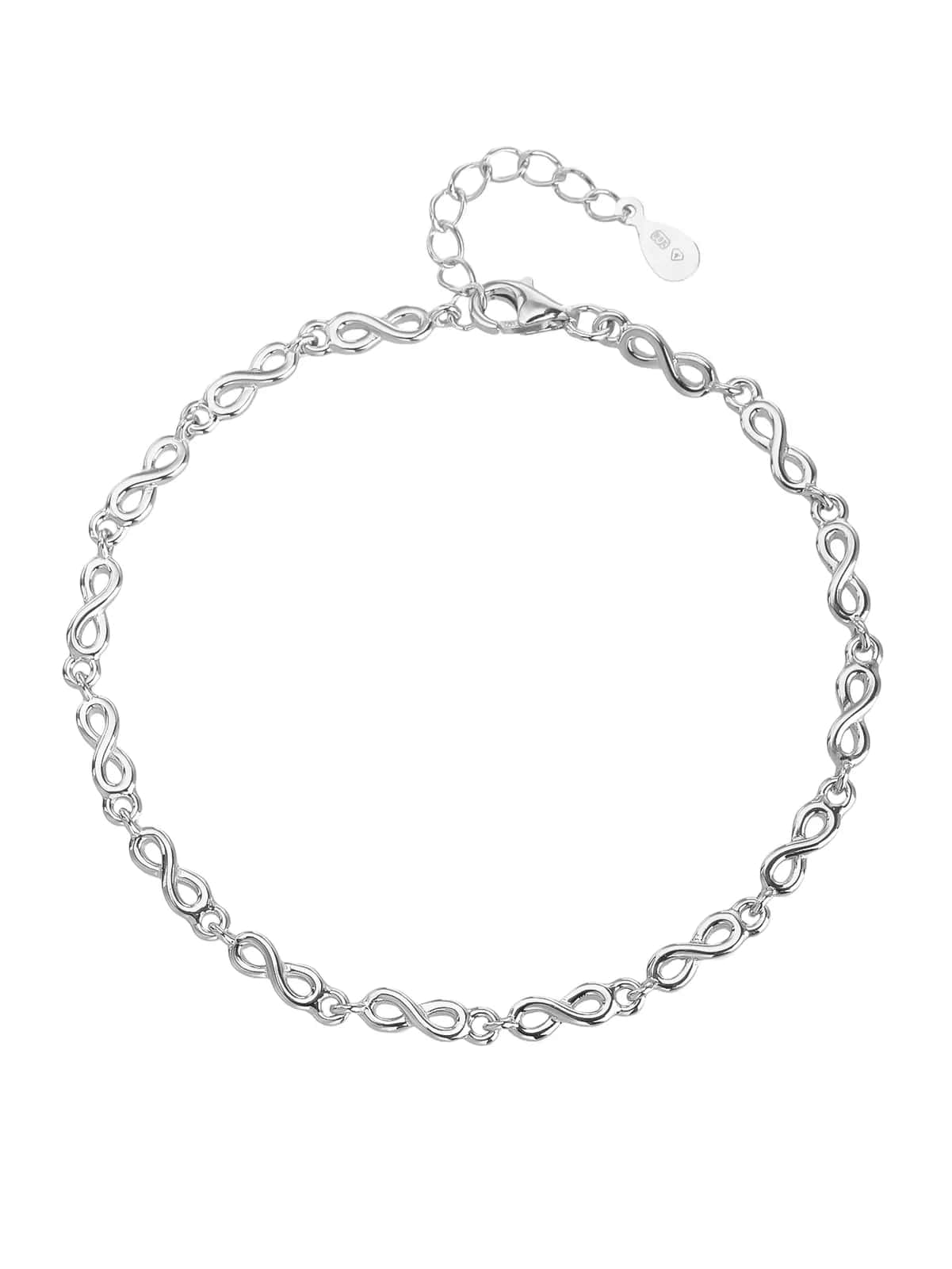Armband aus 925er Silber mit Unendlichkeitsmuster, rhodiniert (minimalistisch)